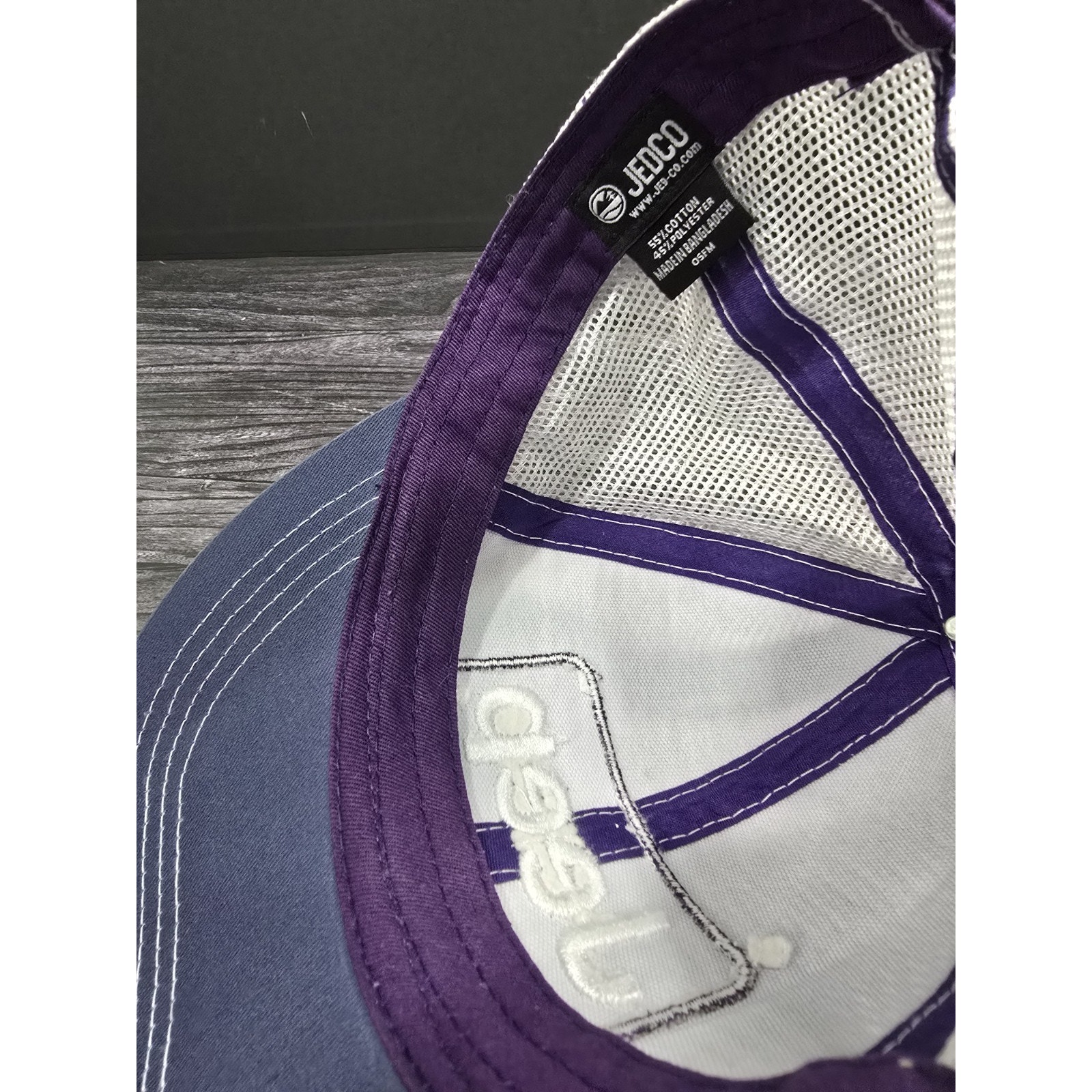 Jeep Jedco Trucker Hat Mesh Snapback Cap Blue Purple Sunset Patch Graphic Osfm — image 6 of 6